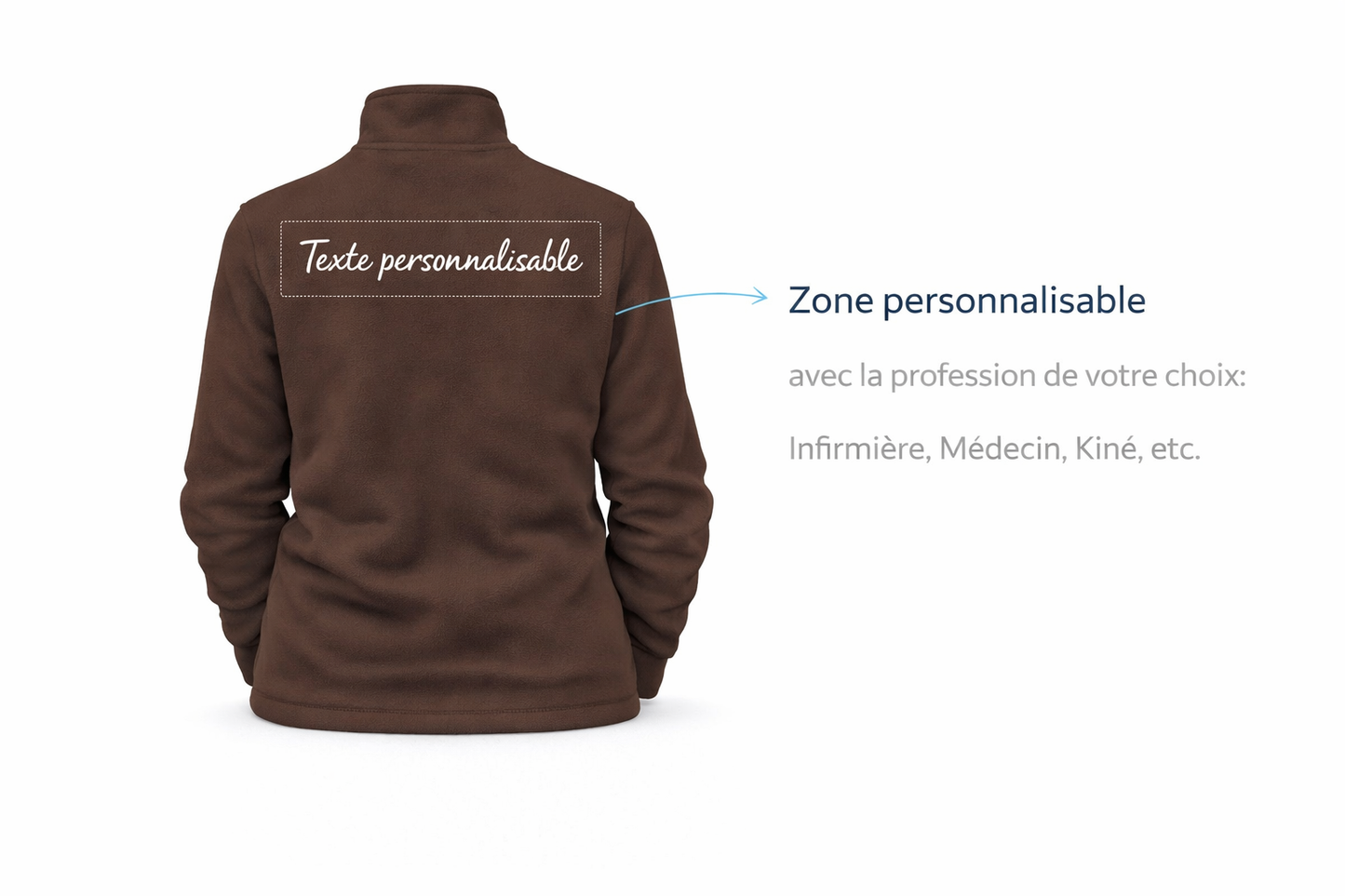 polaire personnalisable marron chocolat