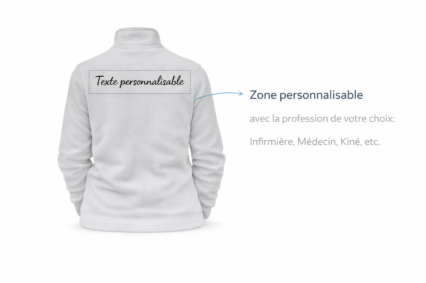 polaire personnalisable blanche